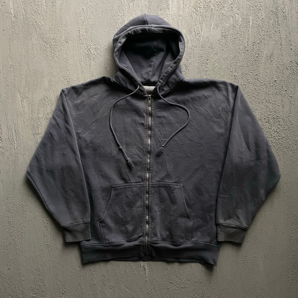 Vintage Full Zip Hoodie unisex large=e Grey Y2K Brandy Melville